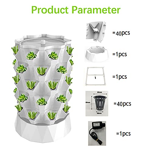 40 Pots Hydroponic Growing System for Indoor/Outdoor Gardening