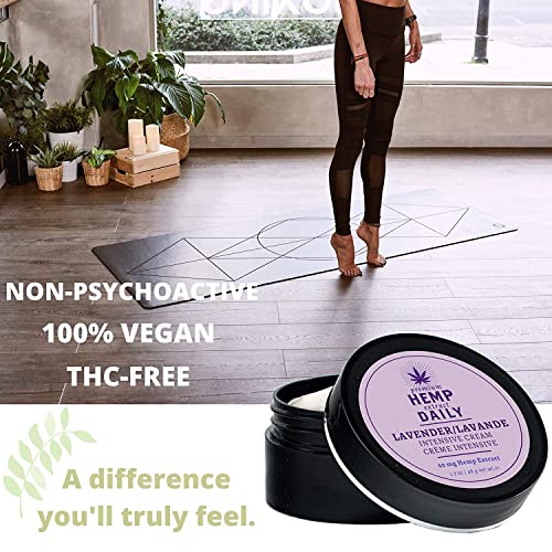 Hemp Intensive Cream | Essential Oils | Vegan | 1.7oz (Lavender, 2 Pack)