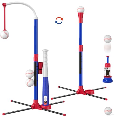 Adjustable 3-in-1 Baseball Set for Kids, Indoor/Outdoor, Blue