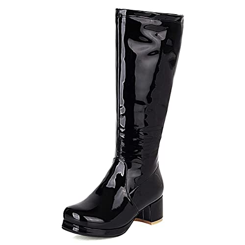 Knee High Platform Black Boots