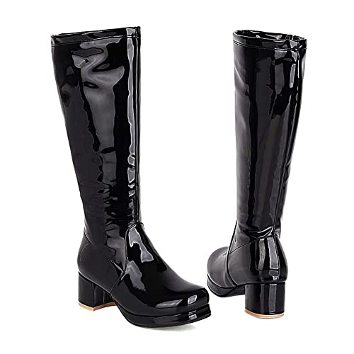 Knee High Platform Black Boots