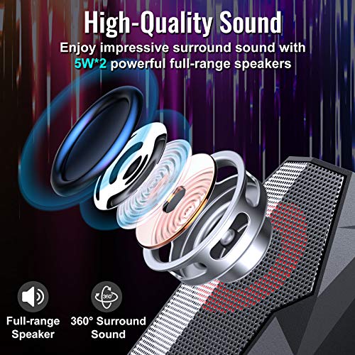 RGB Gaming Speakers for PC, Stereo Volume Control