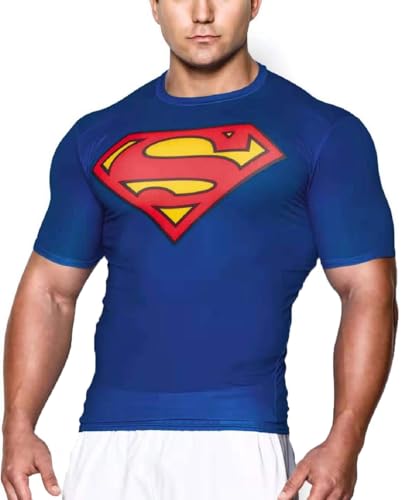 Superhero Compression Shirt, Men's XX-Large, Blue