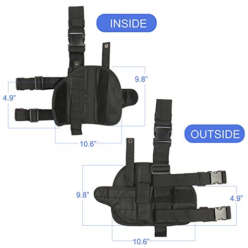 Black Tactical Leg Holster for Pistols, Adjustable