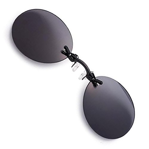 NorthEarth Retro Round Clip-On Nose Glasses - Black