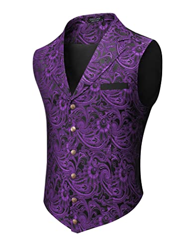 Purple Paisley Formal Gothic Steampunk Vest