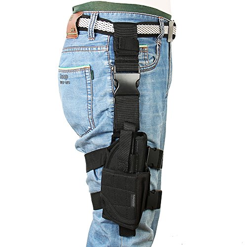 Black Tactical Leg Holster for Pistols, Adjustable