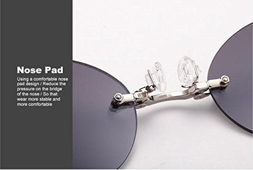 NorthEarth Retro Round Clip-On Nose Glasses - Black