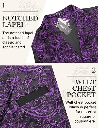 Purple Paisley Formal Gothic Steampunk Vest