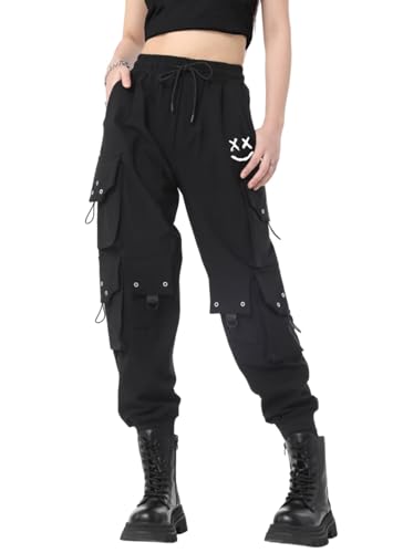 Gothic Y2K High Waist Cargo Pants with Pockets