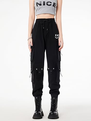 Gothic Y2K High Waist Cargo Pants with Pockets