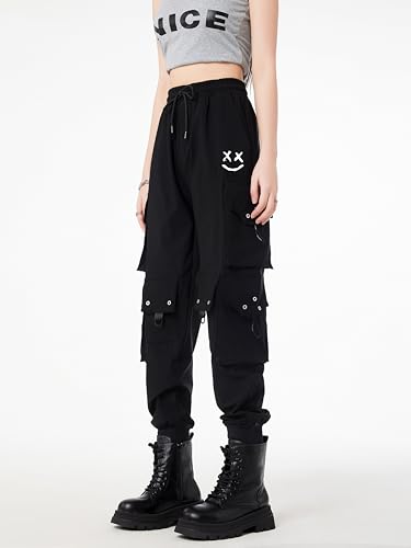 Gothic Y2K High Waist Cargo Pants with Pockets