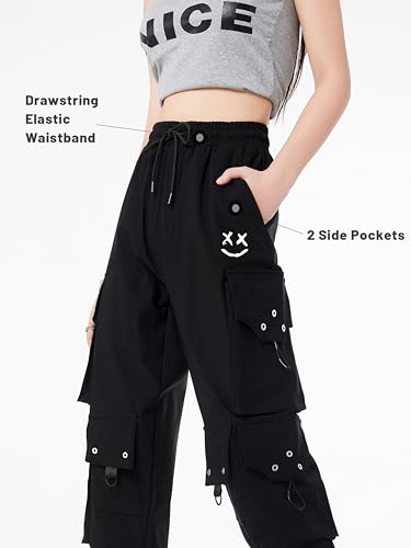 Gothic Y2K High Waist Cargo Pants with Pockets