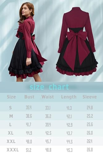 Gothic Black and Red Dress with Bows