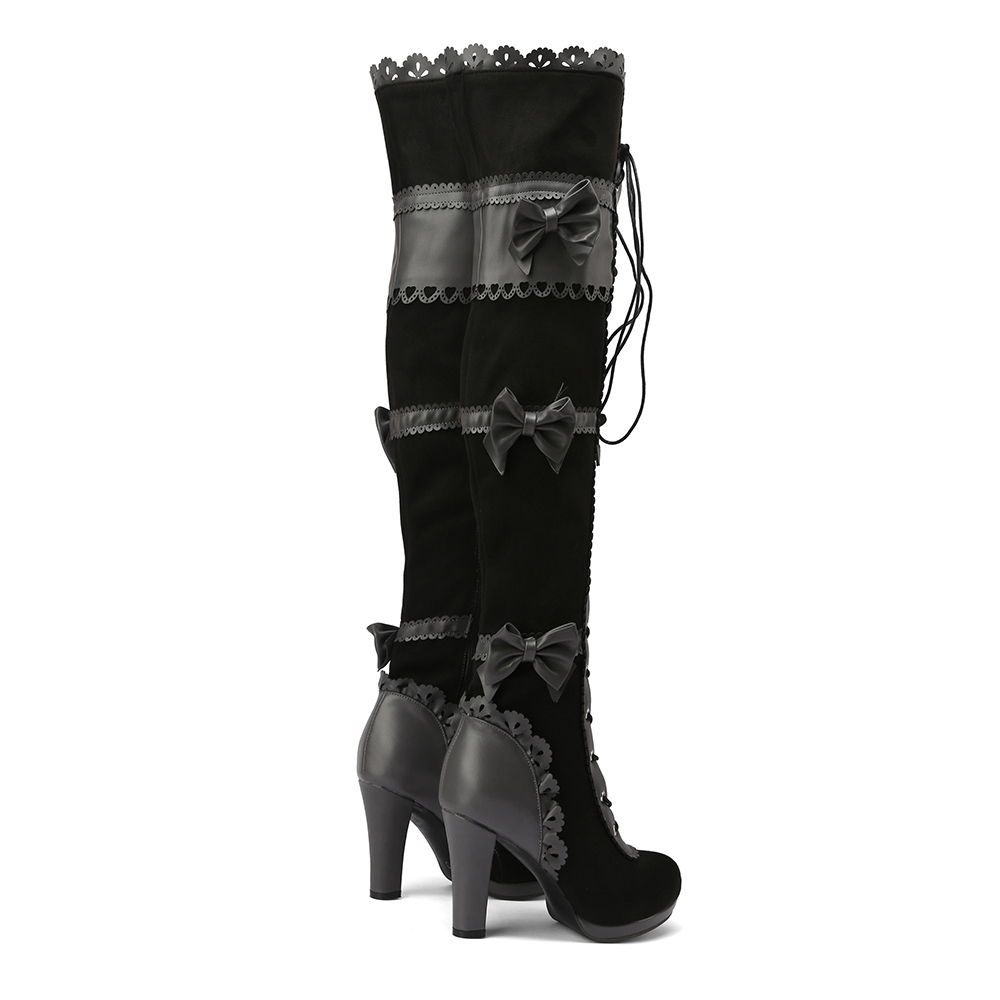 Victorian Steampunk Lace-Up Over-the-Knee Boot