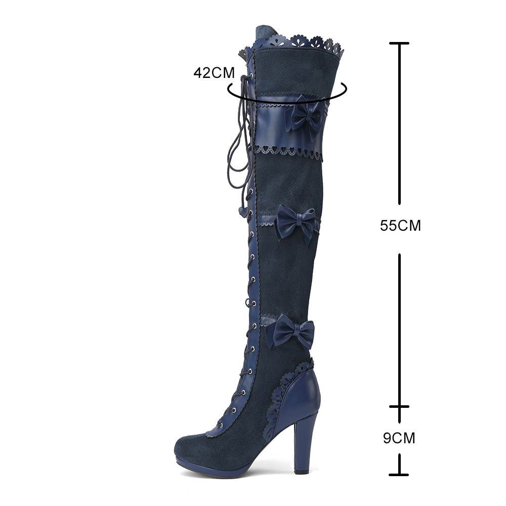 Victorian Steampunk Lace-Up Over-the-Knee Boot