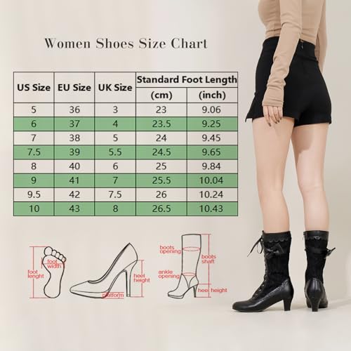 Vintage Victorian Lace-Up Granny Boots for Women - Black