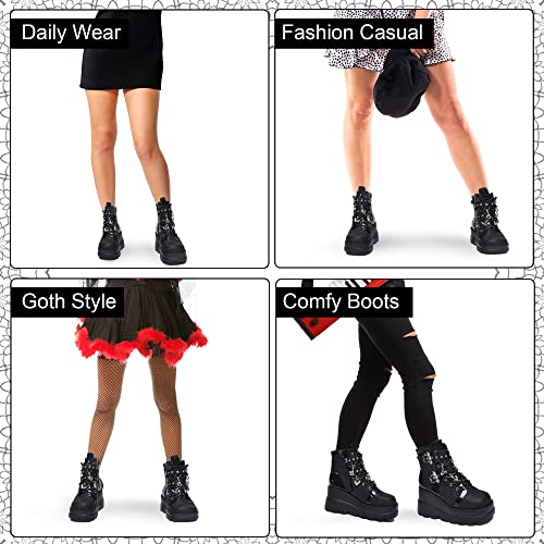 Gothic Bat Zip Lace-Up Platform Ankle Boots