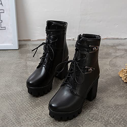 Lace-Up Chunky Platform Ankle Boots