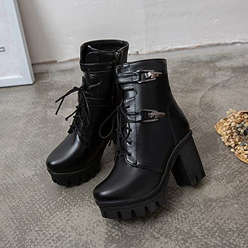 Lace-Up Chunky Platform Ankle Boots