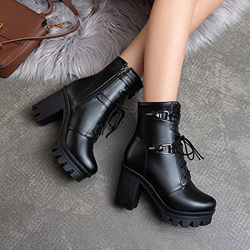 Lace-Up Chunky Platform Ankle Boots