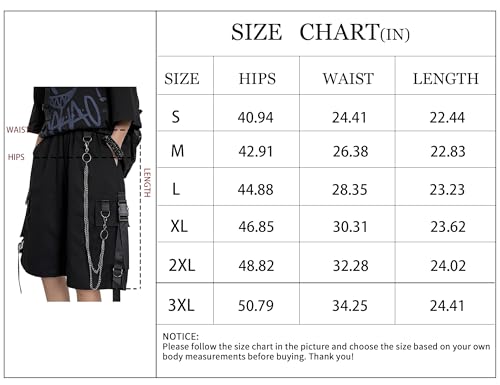 Kisswow Chain Cargo Shorts Y2k Techwear Gothic