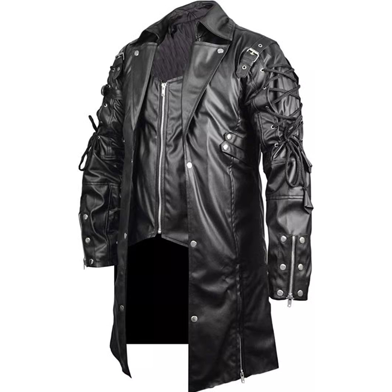 Steampunk Leather Trench Coat for Men and Women