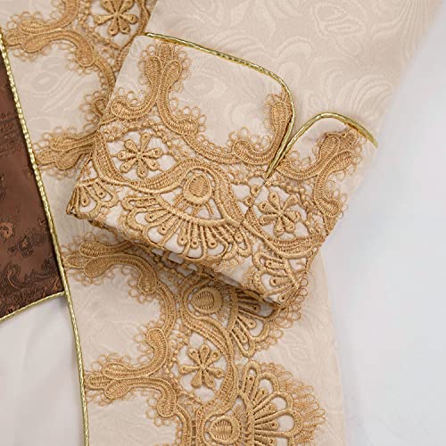 Medieval Gothic Men's Tailcoat Jacket with Vintage Embroidery