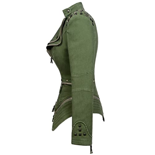 Goddess Style Green Denim Short Tailcoat