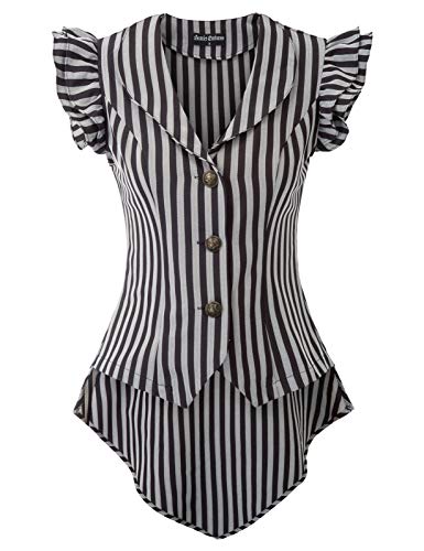 Scarlet Darkness Gothic Steampunk High Low Waistcoat Jacket