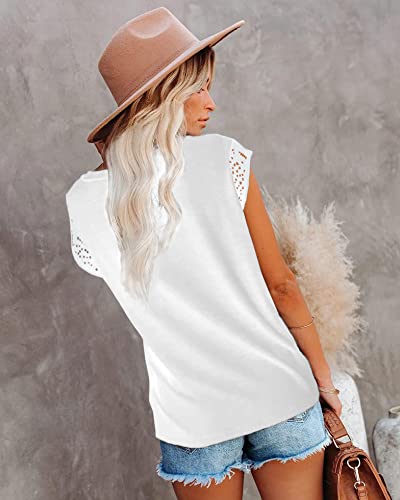 ETCYY Women's Lace Short Sleeve Goddess Top