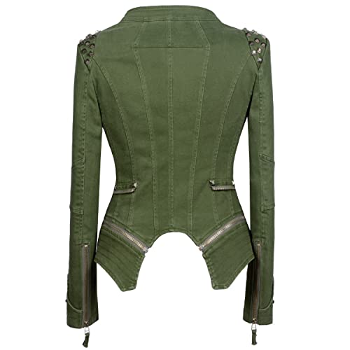 Goddess Style Green Denim Short Tailcoat