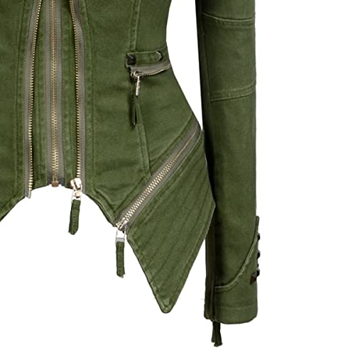 Goddess Style Green Denim Short Tailcoat