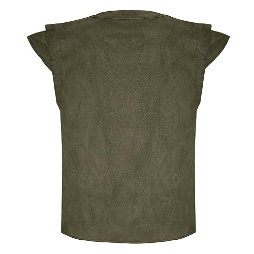 Steampunk Pirate Vest for Men, Army Green XL
