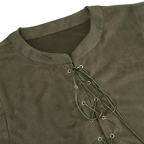 Steampunk Pirate Vest for Men, Army Green XL