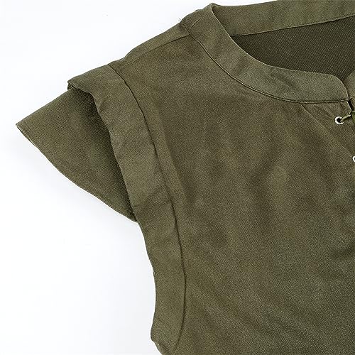 Steampunk Pirate Vest for Men, Army Green XL