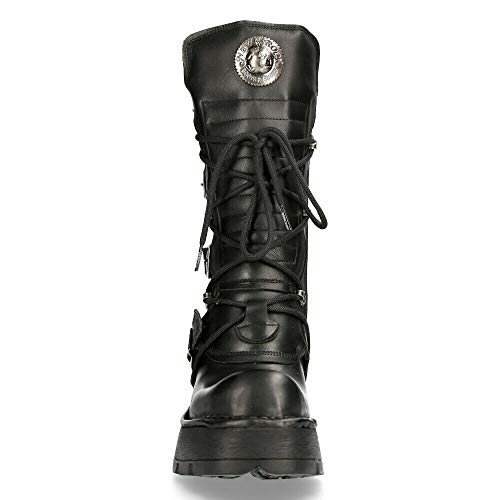 Black Leather Goth Punk Emo Biker Boots