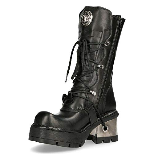 Black Leather Goth Punk Emo Biker Boots