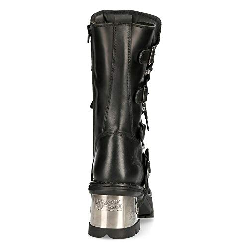 Black Leather Goth Punk Emo Biker Boots