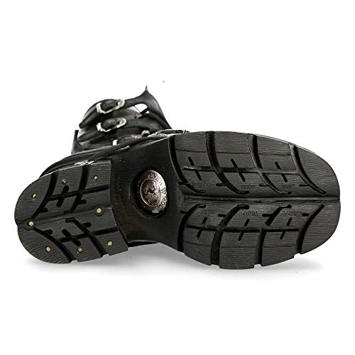 Black Leather Goth Punk Emo Biker Boots