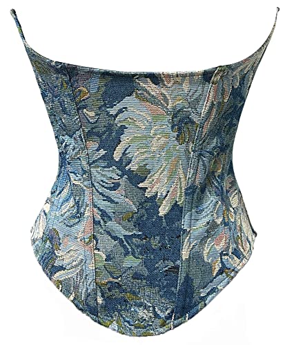 Vintage Daisy Floral Print Underbust Corset Top - XXL