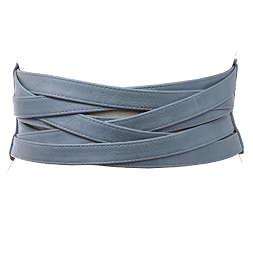 Denim Blue Braided Stretch Belt for Women, Size S/M