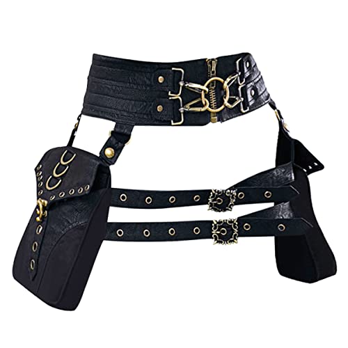 Renaissance Costume Waist Bag with Hip Leg Pouch
