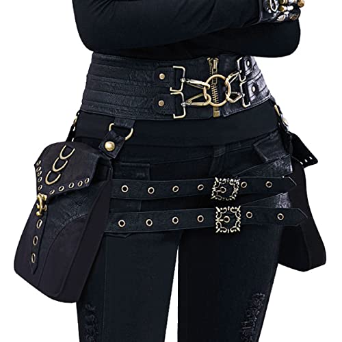 Renaissance Costume Waist Bag with Hip Leg Pouch
