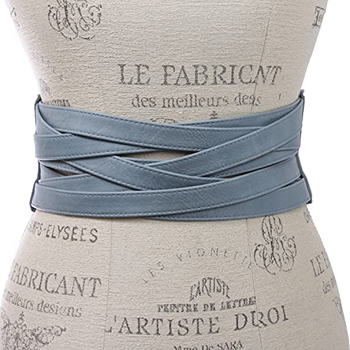 Denim Blue Braided Stretch Belt for Women, Size S/M