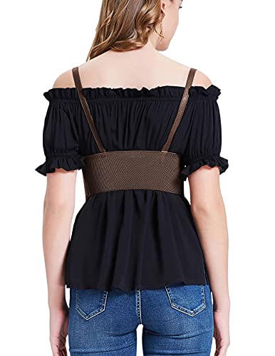 KANCY KOLE Women's Vintage Stretchy Retro Wide Belt