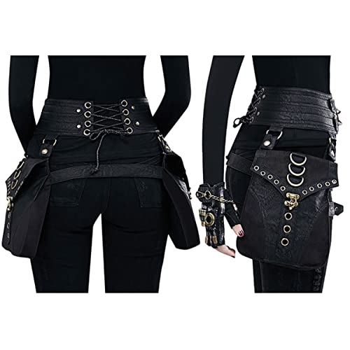 Renaissance Costume Waist Bag with Hip Leg Pouch