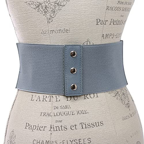 Denim Blue Braided Stretch Belt for Women, Size S/M