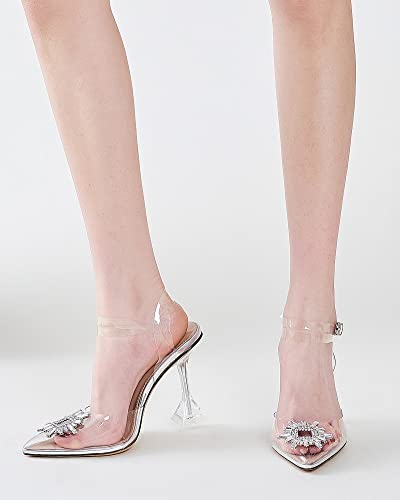 Crystal rhinestone slingback heels