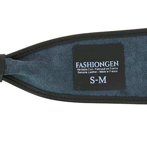 Italian leather Obi belt in black, S-M size